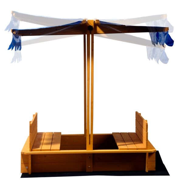 dobar Sandkasten mit Dach und Rückenlehnen